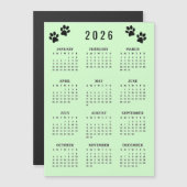 Paw Prints Design 2026 Kalender Magnetkarte (Vorne/Hinten)