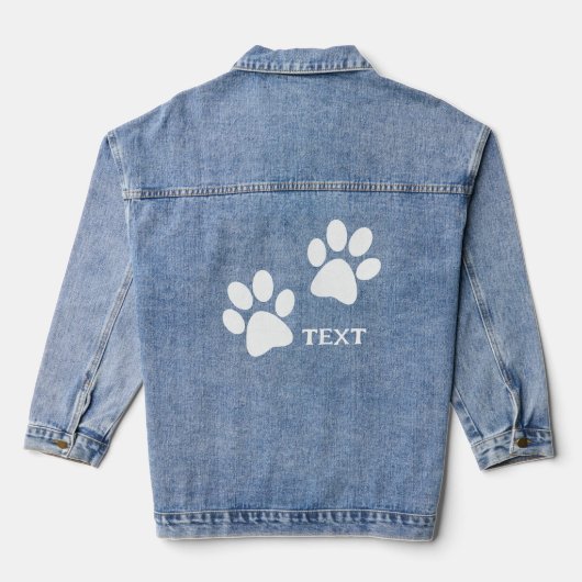 Paw Prints Design Denim Jacket Jeansjacke (Rückseite)