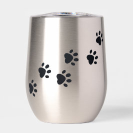 Paw Prints Design Thermal Wine Tumbler