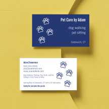 Paw Prints Dog Walker Pet Sitter Dunkelblau