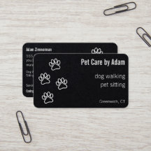 Paw Prints Dog Walker Pet Sitter Premium Black