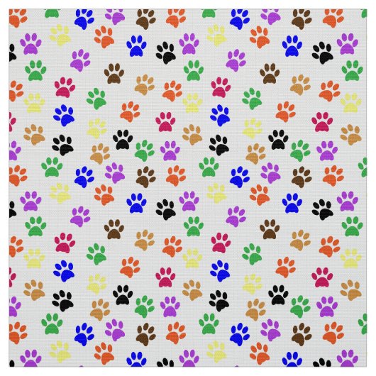 Paw Prints farbenfroh Stoff (Muster)
