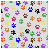 Paw Prints farbenfroh Stoff (Nahaufnahme)