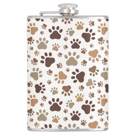 Paw Prints  Flachmann (Vorderseite)