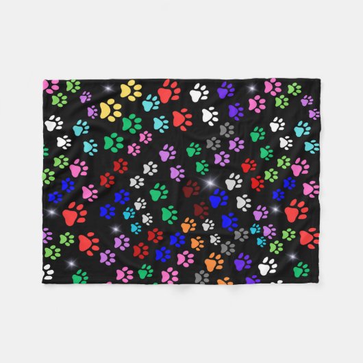 Paw Prints Fleecedecke (Vorderseite (Horizontal))