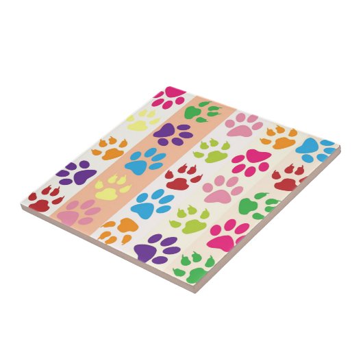 Paw Prints Fliese (Seite)