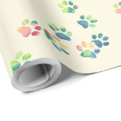 Paw Prints für Heimtiere Geschenkpapier (Rolleneckpunkt)