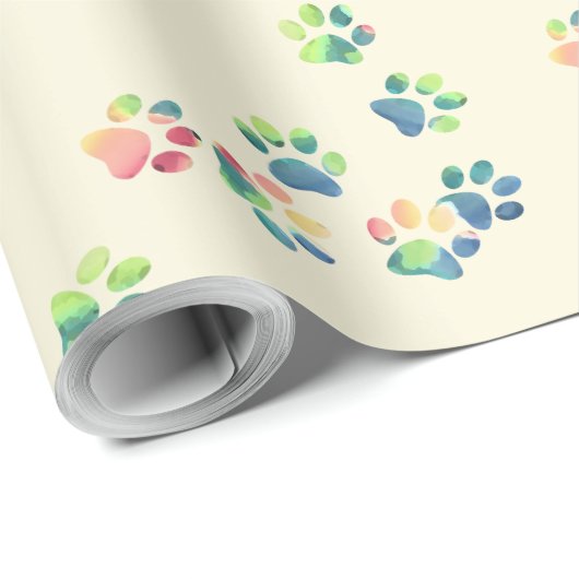 Paw Prints für Heimtiere Geschenkpapier (Rolleneckpunkt)