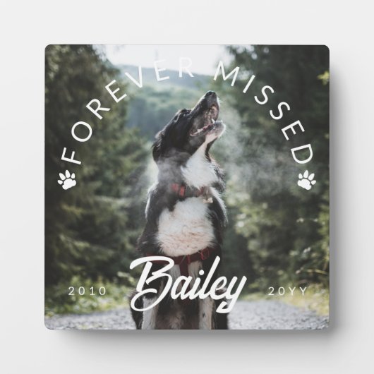 Paw Prints für immer fehlendes Foto Fotoplatte (Vorderseite)