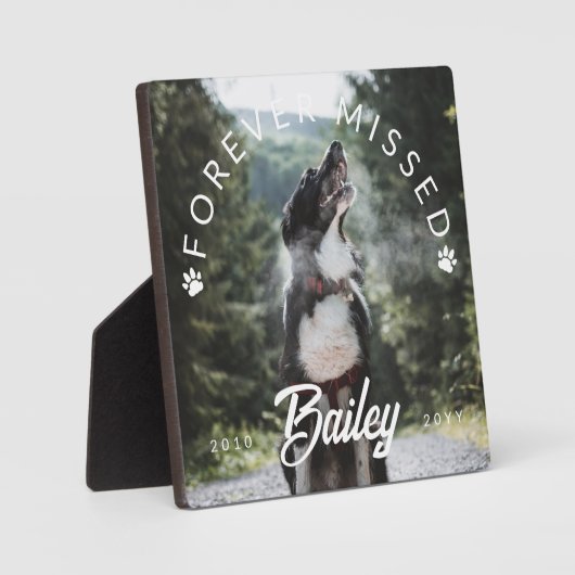 Paw Prints für immer fehlendes Foto Fotoplatte (Vorderseite)