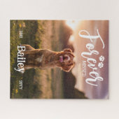 Paw Prints für immer Fehlgeduldigtes Hund-Foto Puzzle (Horizontal)