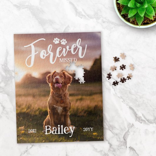 Paw Prints für immer Fehlgeduldigtes Hund-Foto Puzzle