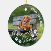 Paw Prints für immer geliebter Text Keramik Ornament (Links)