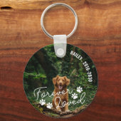 Paw Prints für immer geliebter Text Schlüsselanhänger (Rückseite)