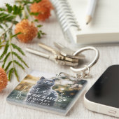 Paw Prints für immer in unserem Herz Cat Foto Schlüsselanhänger (Vorderseite rechts)