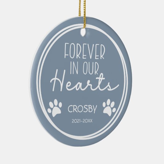 Paw Prints für immer in unserem Herz-Foto Keramik Ornament (Rechts)