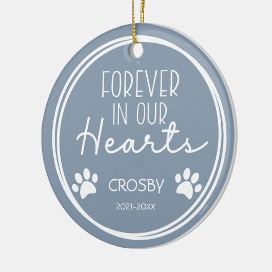 Paw Prints für immer in unserem Herz-Foto Keramik Ornament (Links)