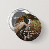 Paw Prints für immer in unserem Herz-Haustier-Foto Button (Vorne & Hinten)