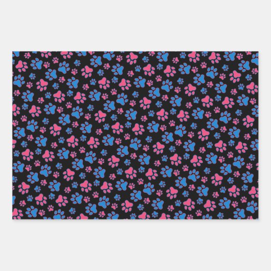 Paw Prints Geschenkpapier Set (Vorderseite)