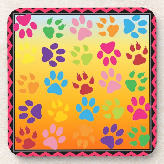 Paw Prints Getränkeuntersetzer (Vorderseite)