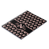 Paw Prints Glitzer Rose Gold Monogram Cat Dog Mama Notizblock (Linke Seite)