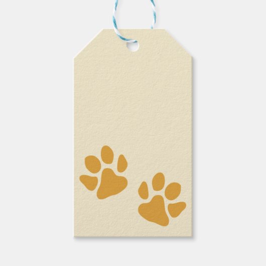 Paw Prints Gold Geschenkanhänger (Vorderseite)