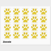 Paw Prints Gold Glitzer Weiß Niedlich Eleganter Ur Quadratischer Aufkleber (Blatt)