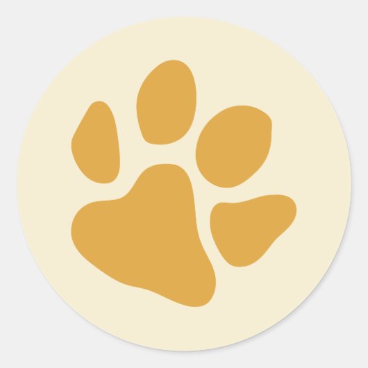 Paw Prints Gold Runder Aufkleber (Vorderseite)