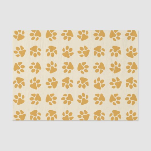 Paw Prints Gold Seidenpapier (Vorderseite)