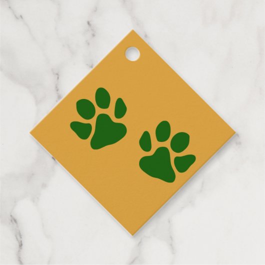 Paw Prints Green Geschenkanhänger (Vorderseite)