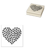 Paw Prints Heart Gummistempel (Stempel)