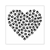 Paw Prints Heart Gummistempel (Prägung)