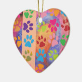 Paw Prints Heart Shaped Ornament (Links)
