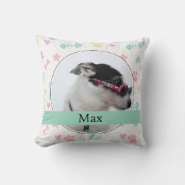 Paw Prints & Hearts Custom Dog Photo Kissen