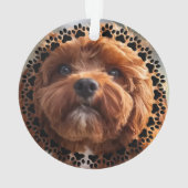 Paw Prints & Hearts Custom Pet Photo Ornament (Rückseite)