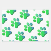 Paw Prints Hunde Katzen mehrfarbiger Tierspass Geschenkpapier Set (Vorderseite 2)
