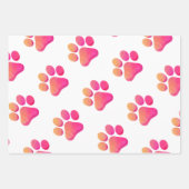 Paw Prints Hunde Katzen mehrfarbiger Tierspass Geschenkpapier Set (Vorderseite)