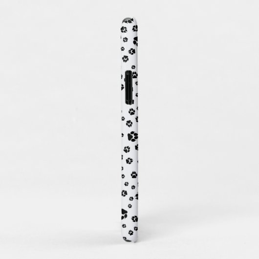 Paw Prints Hunde Schwarz-weiß Case-Mate iPhone Hülle (Hinten/Rechts)