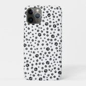 Paw Prints Hunde Schwarz-weiß Case-Mate iPhone Hülle (Rückseite)