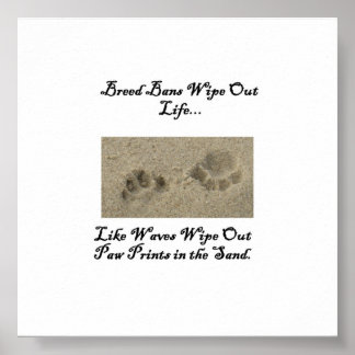 Paw Prints im Sand Poster