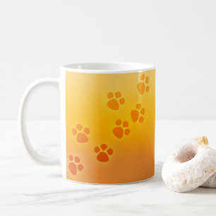 Paw Prints in Gelb Kaffeetasse