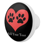 Paw Prints in meinem Herzen von Shirley Taylor Keramikknauf (Rechts)