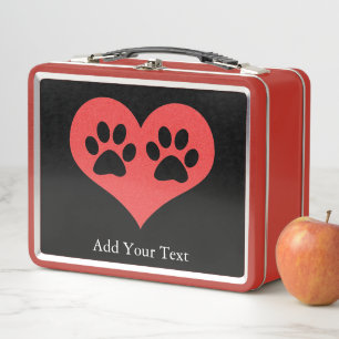 Paw Prints in meinem Herzen von Shirley Taylor Metall Brotdose