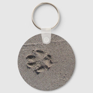 Paw Prints in Sand Schlüsselanhänger