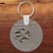 Paw Prints in Sand Schlüsselanhänger (Vorderseite)
