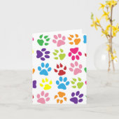 Paw Prints Karte (Gelbe Blume)
