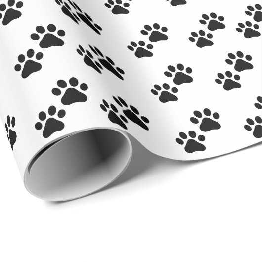 Paw Prints Katzen-Tiermuster Geschenkpapier (Rolleneckpunkt)