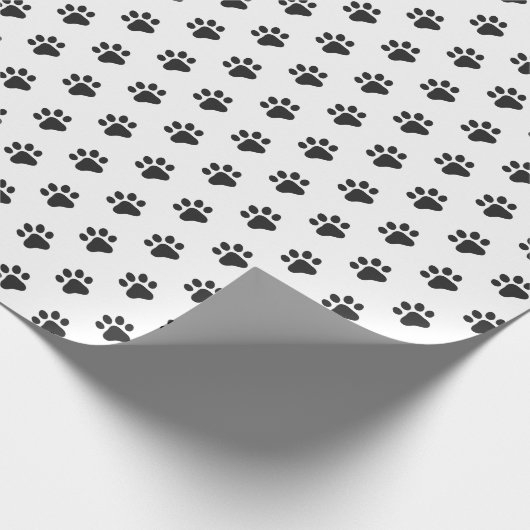 Paw Prints Moderne Schwarz-weiße Begleiter Gift Wr Geschenkpapier (Ecke)