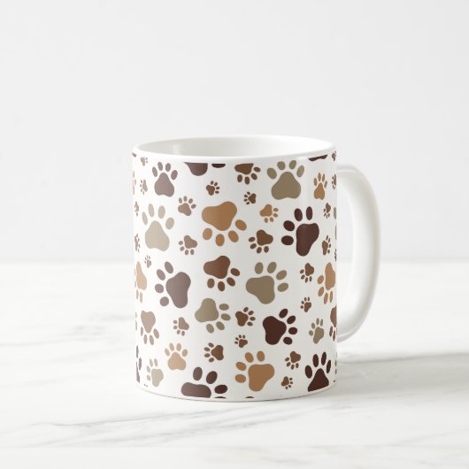 Paw Prints Mug Kaffeetasse (VorderseiteRechts)