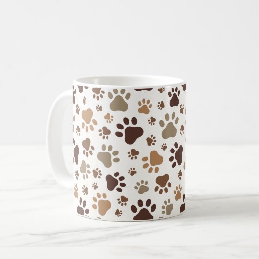 Paw Prints Mug Kaffeetasse (Vorderseite Links)